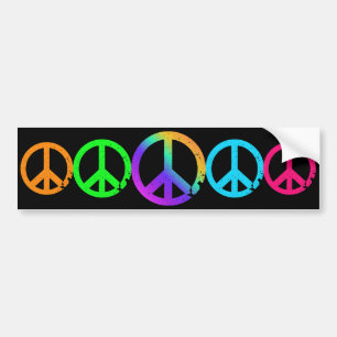 KRW Rainbow Peace Signs Bumper Sticker