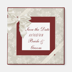 KRW Red and White Custom Save the Date Wedding Magnet