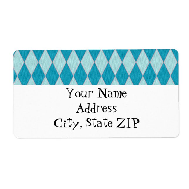 KRW Retro Blue Diamond Custom Shipping Label (Front)