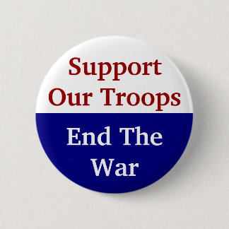 KRW Support Our Troops End The War 6 Cm Round Badge