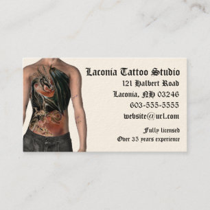 KRW Tattoo Studio Custom Appointment Card