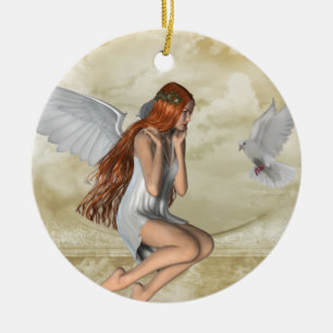 KRW The Angel and the Dove Inspirational Ornament