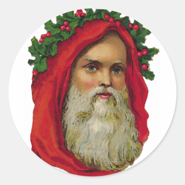 KRW Victorian Father Christmas Santa Sticker (Front)