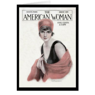KRW Vintage 1919 American Woman Blank Card