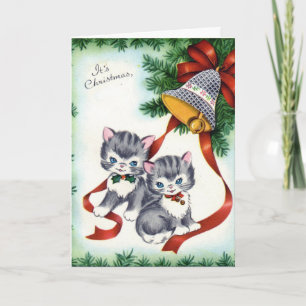 KRW Vintage Cute Kittens Christmas Card