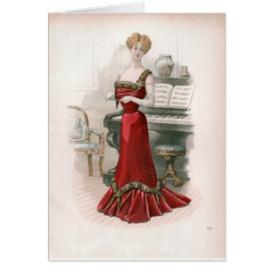 KRW Vintage Foxy Fashion Print Card