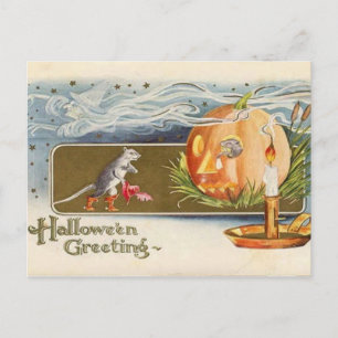 KRW Vintage Halloween Mice Postcard