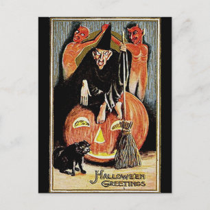 KRW Vintage Halloween Postcard