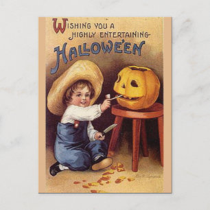 KRW Vintage Halloween Postcard