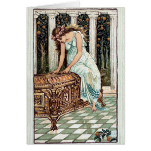 KRW Vintage Pandora's Box Illustration Card
