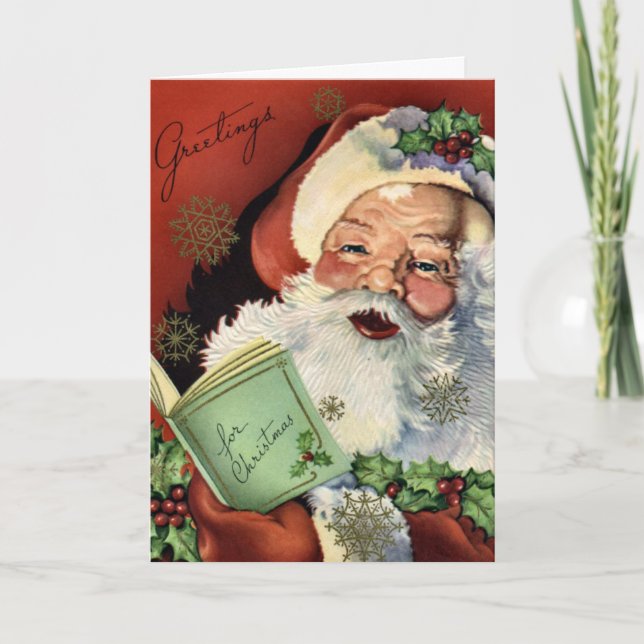 KRW Vintage Santa Claus Christmas Card (Front)