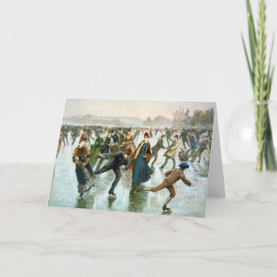 KRW Vintage Skating 1885 Holiday Card