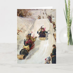 KRW Vintage Tabogganing 1886 Card