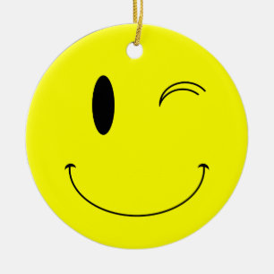KRW Winking Smilie Face Ornament