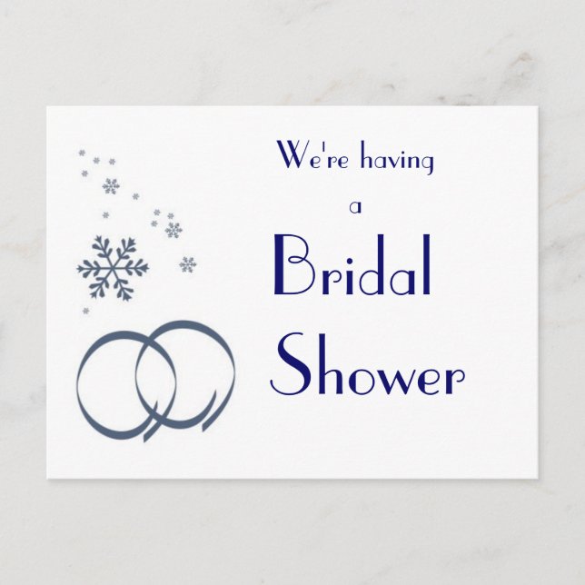 KRW Winter Wedding Custom Shower Invitation Postcard (Front)