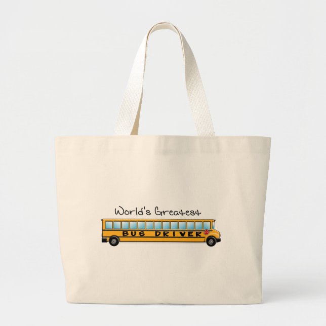 KRW World's Greatest Bus Driver Large Tote Bag (Front)