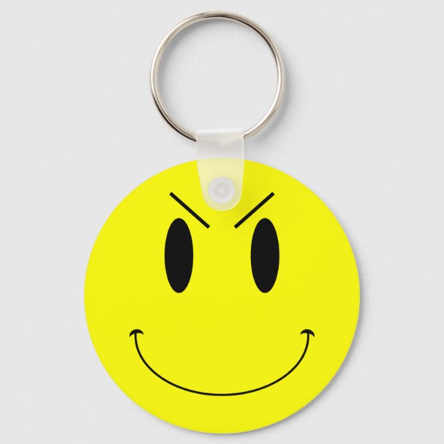 KRW Yellow Evil Face Key Ring (Front)
