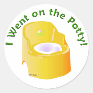 KRW Yellow I Went on the Potty Training Reward Classic Round Sticker