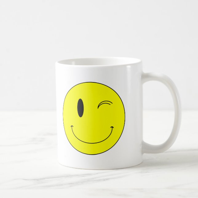 KRW Yellow Winking Face Coffee Mug (Right)