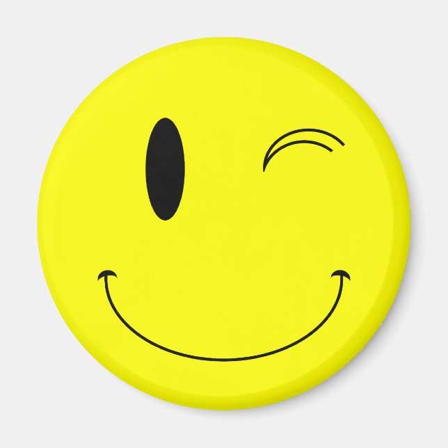 KRW Yellow Winking Face Magnet (Front)