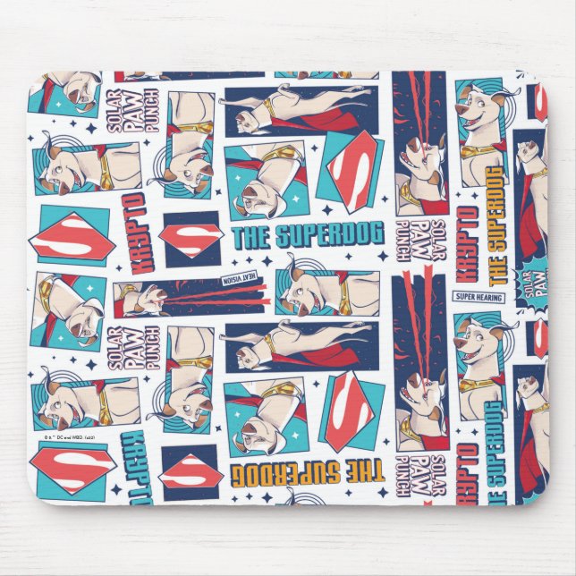 Krypto Comic Panel Pattern Mouse Pad (Front)