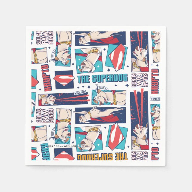 Krypto Comic Panel Pattern Napkin (Front)