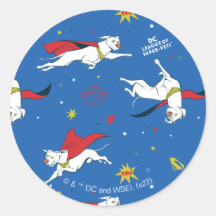 Krypto Flying Pattern Classic Round Sticker