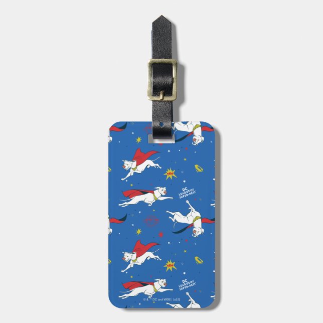Krypto Flying Pattern Luggage Tag (Front Vertical)