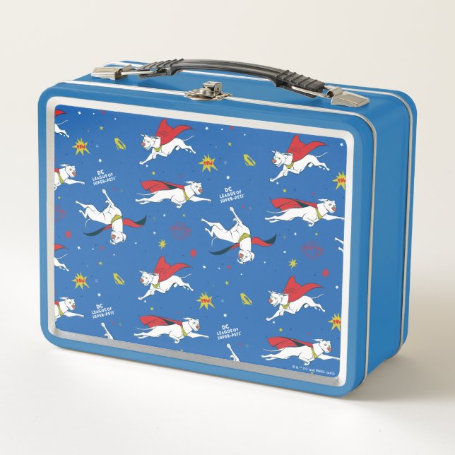 Krypto Flying Pattern Metal Lunch Box (Front)