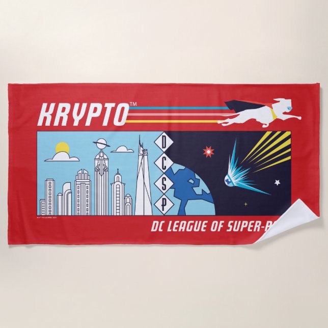 Krypto Outer-Space to Metropolis Beach Towel (Front)