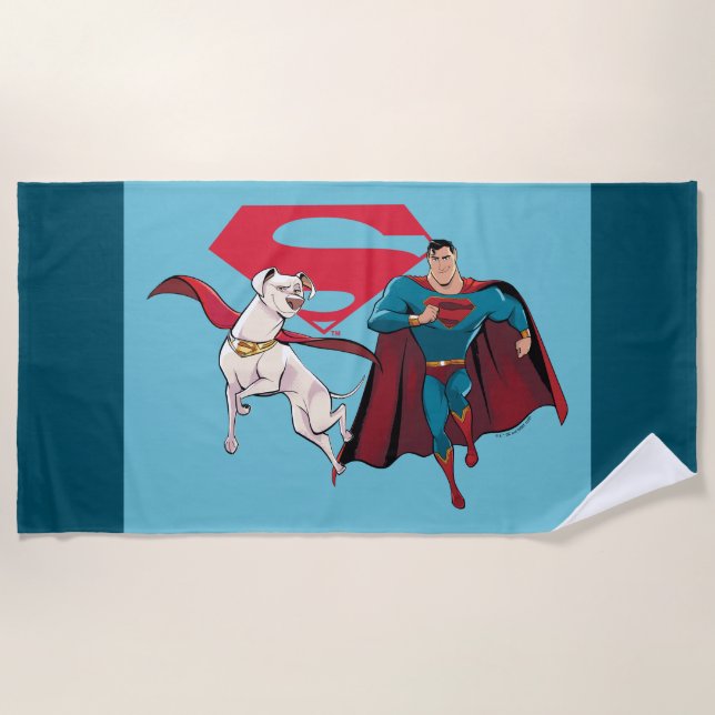 Krypto & Superman Beach Towel (Front)