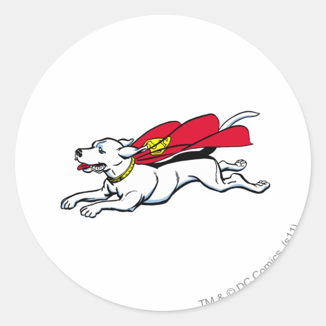 Krypto the dog classic round sticker (Front)