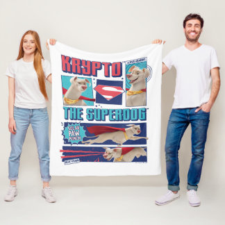 Krypto The Super-Dog Comic Panels Fleece Blanket