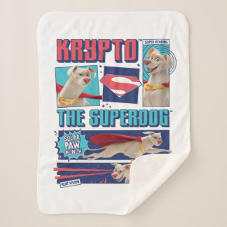 Krypto The Super-Dog Comic Panels Sherpa Blanket
