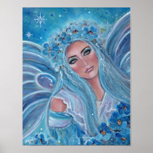 Krysta frosty blue fairy poster by Renee Lavoie
