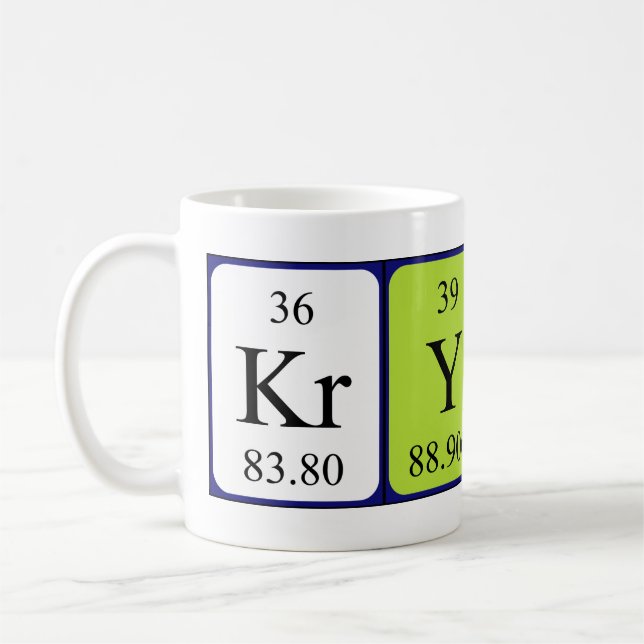 Krysta periodic table name mug (Left)