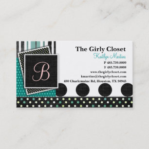 Krystal Chic Teal Business Cards