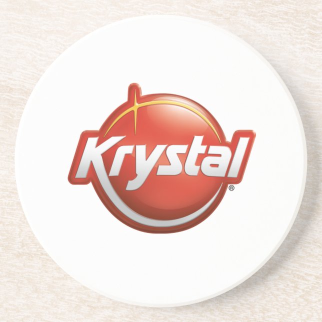 Krystal Logo Coaster in White (Front)