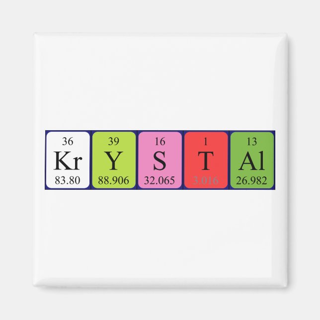 Krystal periodic table name magnet (Front)