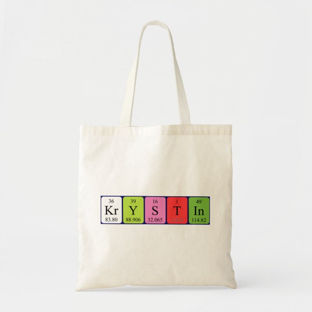 Krystin periodic table name tote bag (Front)