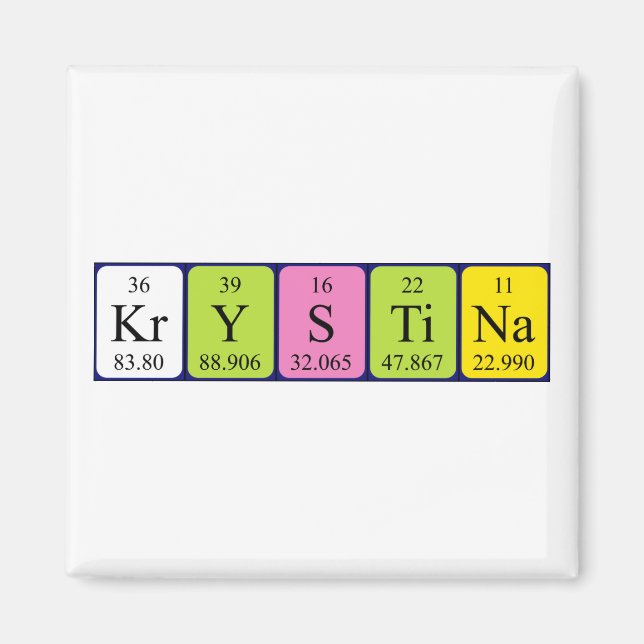 Krystina periodic table name magnet (Front)
