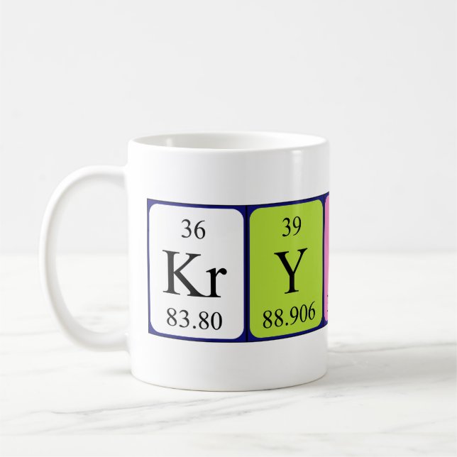 Krystina periodic table name mug (Left)