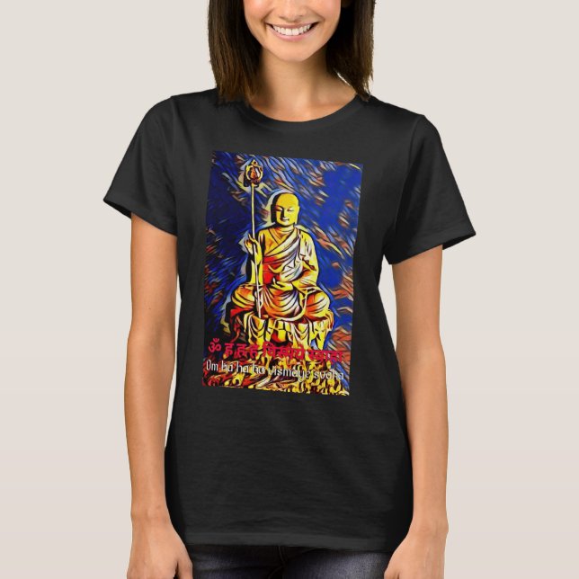 Ksitigarbha Bodhisattva Devanagari Buddhist mantra T-Shirt (Front)