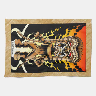 Ku, Hawaiian Tiki God Tea Towel