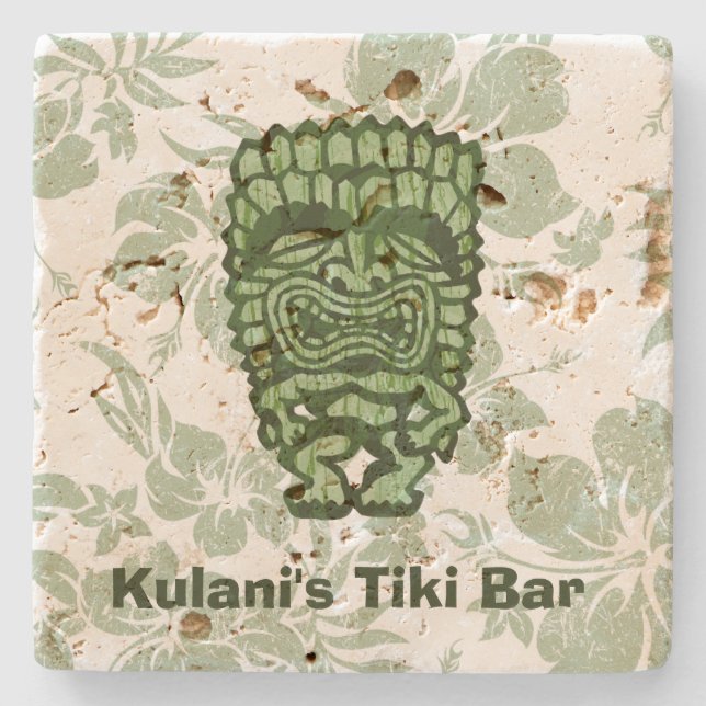 Ku-Tiki Hawaiian Customisable Tiki Bar Coaster (Front)