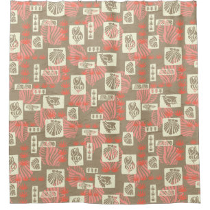 Kua Bay Hawaiian Undersea Shells Aloha Shirt Shower Curtain