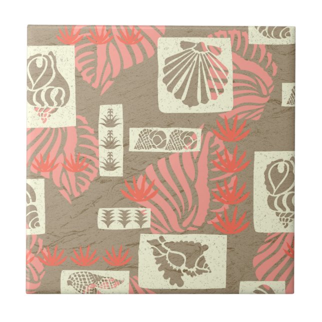 Kua Bay Hawaiian Undersea Shells Ceramic Tile (Front)