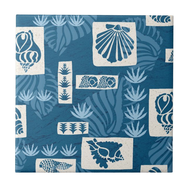 Kua Bay Hawaiian Undersea Shells Ceramic Tile (Front)