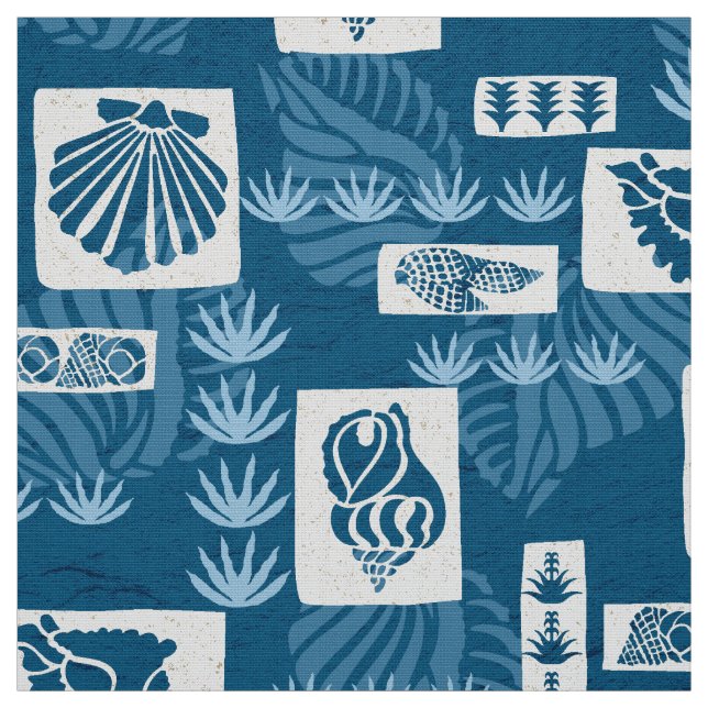Kua Bay Hawaiian Undersea Shells Fabric (Swatch)