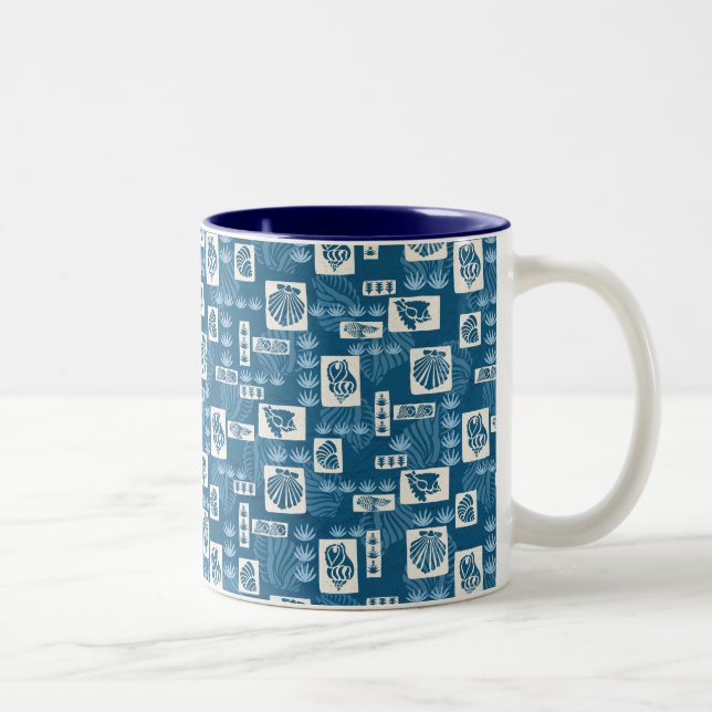 Kua Bay Hawaiian Undersea Shells Two-Tone Coffee Mug (Right)